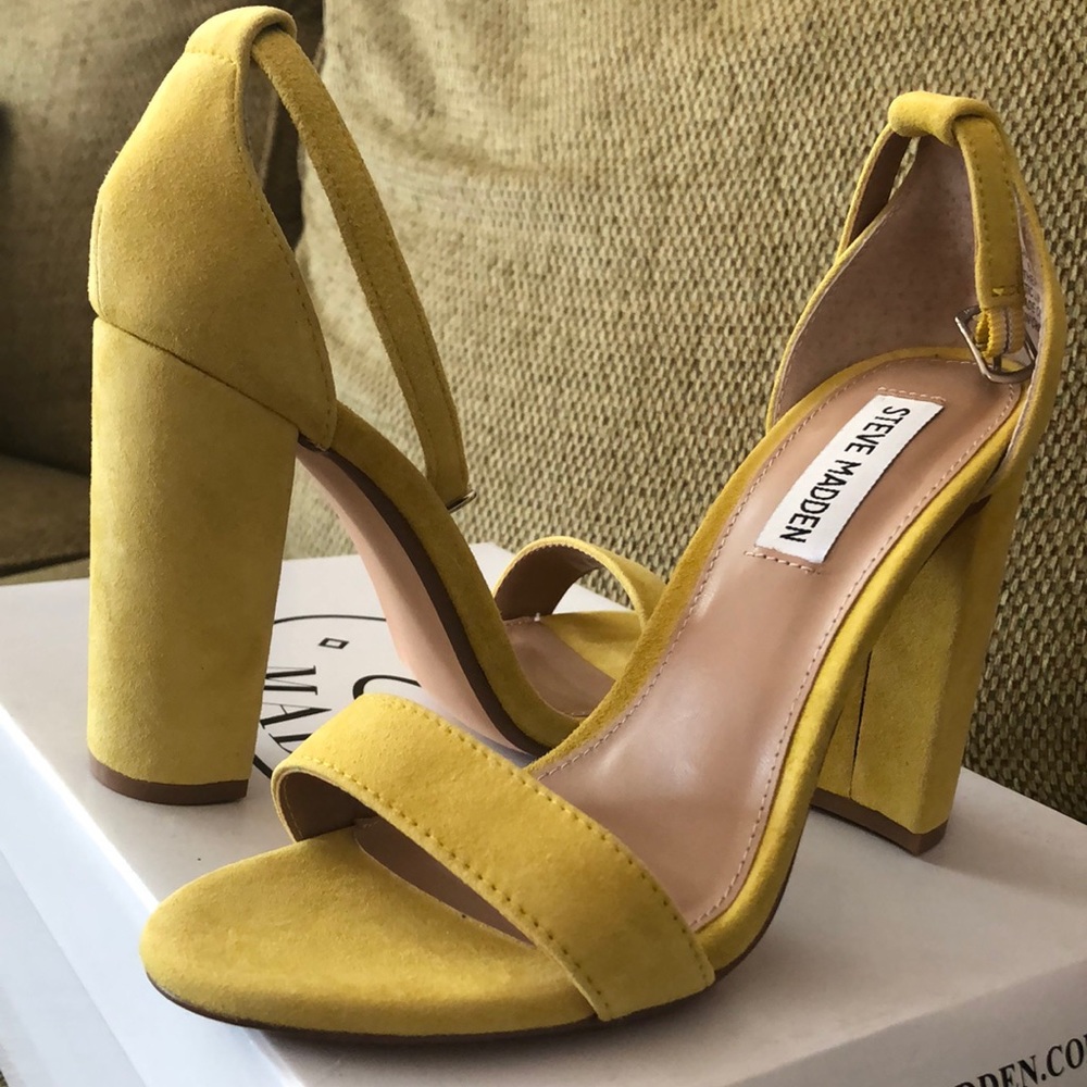 Steve Madden Yellow Suede Heels